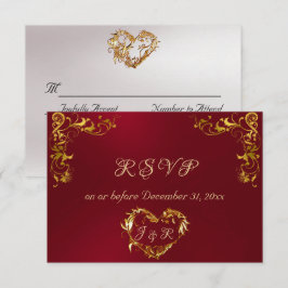 Ornate Frame & Heart - Red/Gold OSA Kort