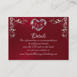 Ornate Frame & Heart - Red/Silver Tilläggskort