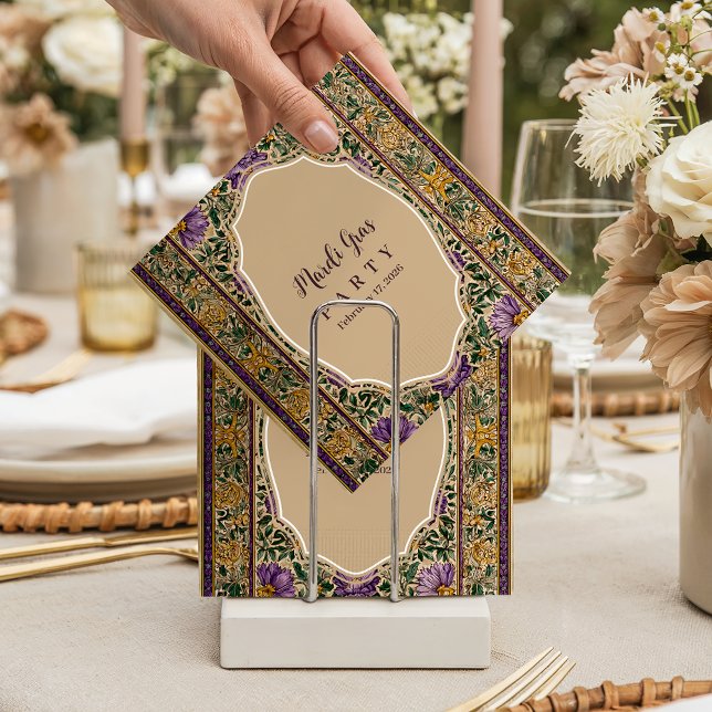 Ornate Framed Mardi Gras Masquerade Pappersservett (Skapare uppladdad)