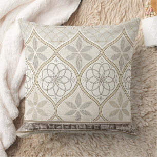 Ornate Geometric Blommigt Tile Mönster (2) Kudde