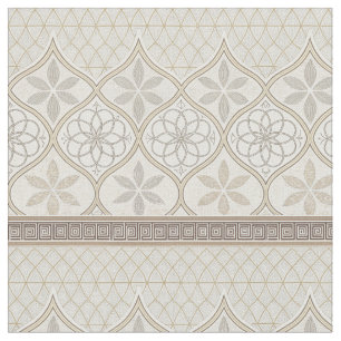 Ornate Geometric Blommigt Tile Mönster (2) Tyg