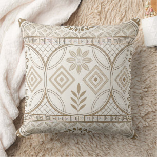 Ornate Geometric Blommigt Tile Mönster Kudde