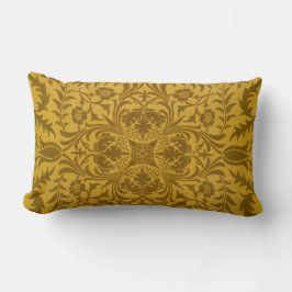 Ornate gold floral pattern with symmetrical lumbarkudde