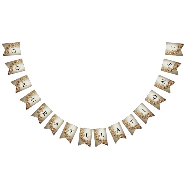 Ornate Gold Flourish Bunting Flag Vimplar (Alla)