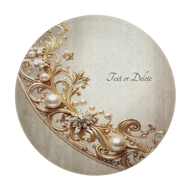 Ornate Gold Flourish Cutting Board (Framsidan)