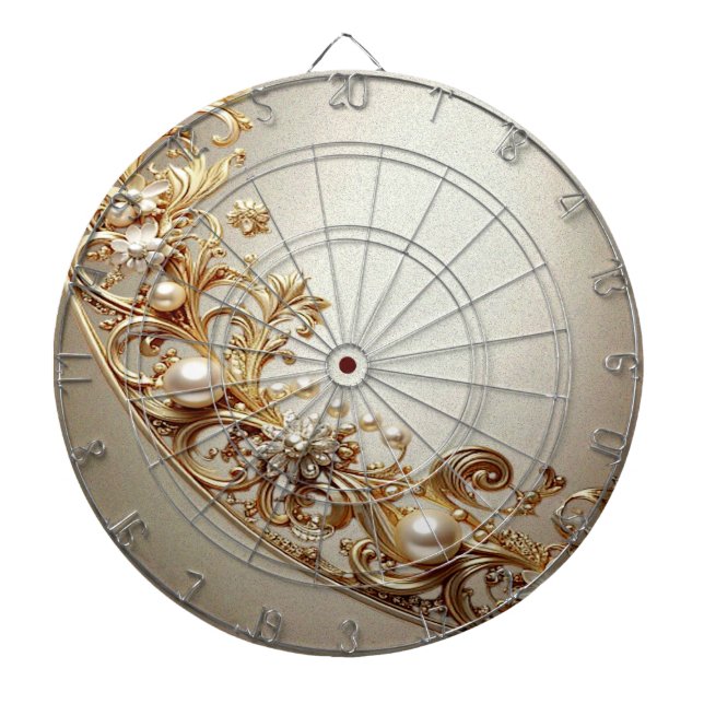 Ornate Gold Flourish Dartboard Darttavla (Framsidan)