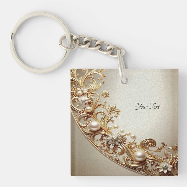 Ornate Gold Flourish Keychain (Framsidan)