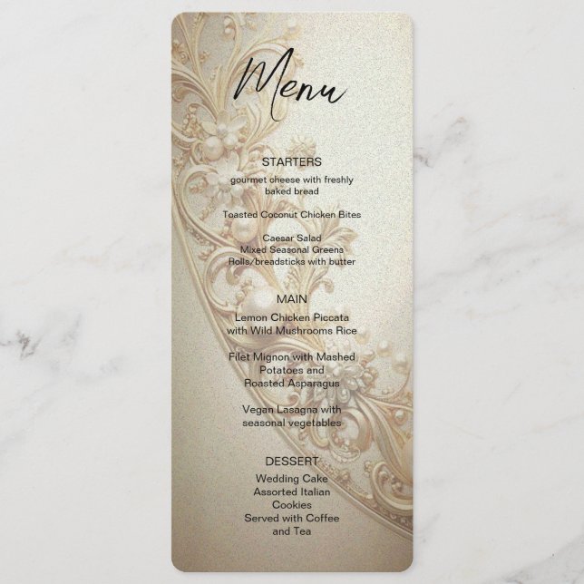 Ornate Gold Flourish Menu Meny (Framsida)