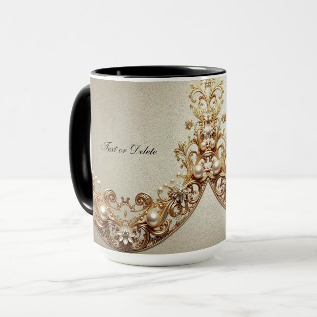 Ornate Gold Flourish Mug Mugg (Framsida vänster)