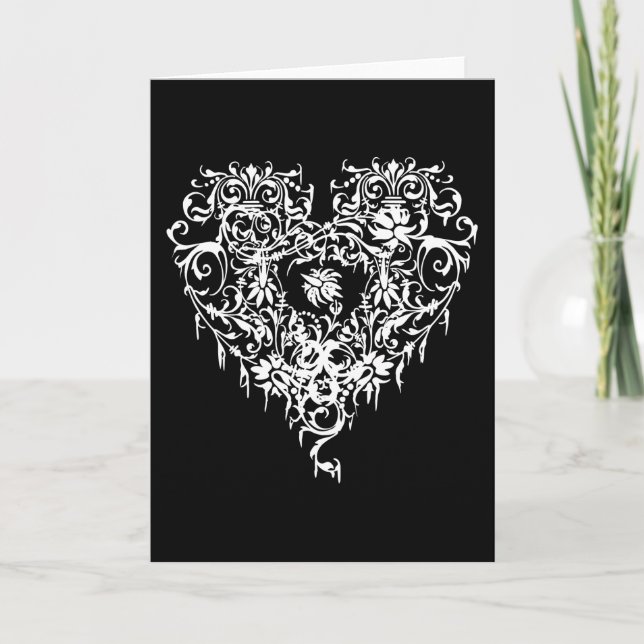 Ornate Gothic Heart Kort (Framsida)