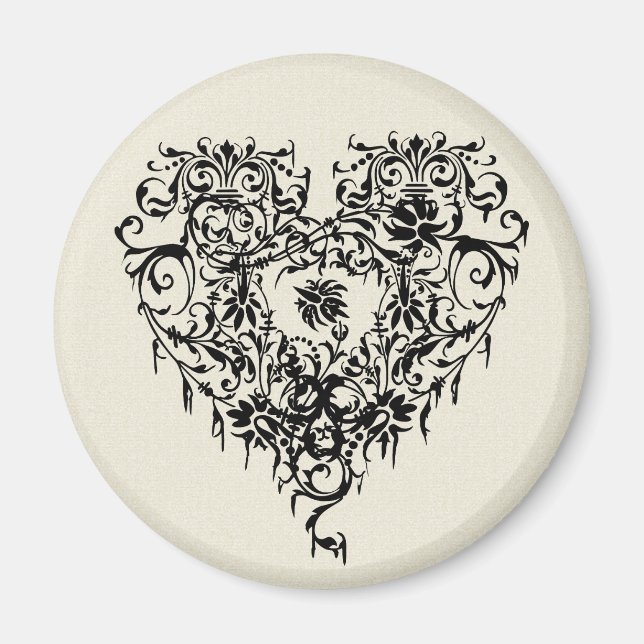 Ornate Gothic Heart Magnet (Framsidan)