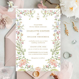 Ornate Grace Pastel  Blommigt Bröllop Inbjudningar