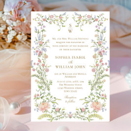 Ornate Grace Pastel  Blommigt Bröllop Inbjudningar