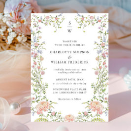 Ornate Grace Pastel  Blommigt Bröllop Inbjudningar