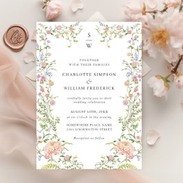 Ornate Grace Pastel  Blommigt Bröllop Inbjudningar