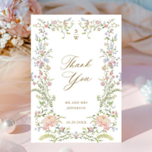 Ornate Grace Pastel Blommigt Bröllop Tack Kort
