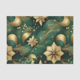 ORNATE GREEN & GOLD CHRISTMAS SWIRLS