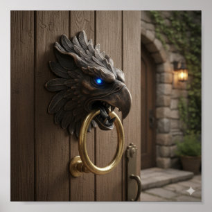 Ornate Griffin Faucet - Detailed Mythical Sculptur Poster
