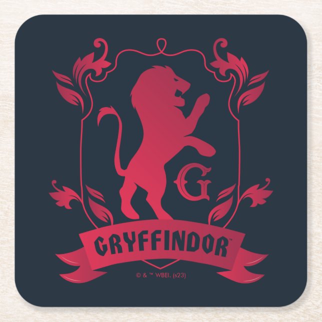 Ornate GRYFFINDOR™ House-Vapensköld Underlägg Papper Kvadrat (Framsidan)