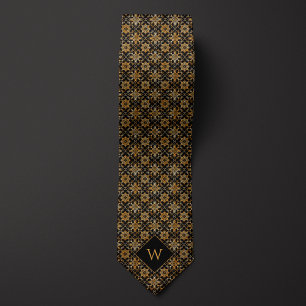 Ornate Guld & Black Arabesque Monogram Slips