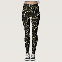 Ornate Guld-byten på valfri Färg Leggings