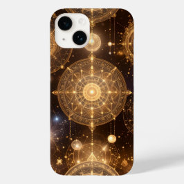 Ornate Guld Celestial Mönster iphone case