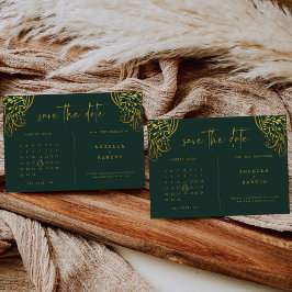 Ornate Guld Frills Bröllop spara datum Card Spara Datumet