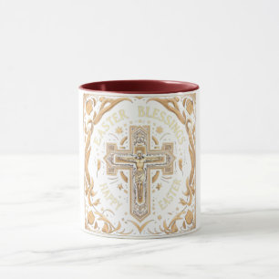 Ornate Guld Kor Påsk Blessings Manar Mugg