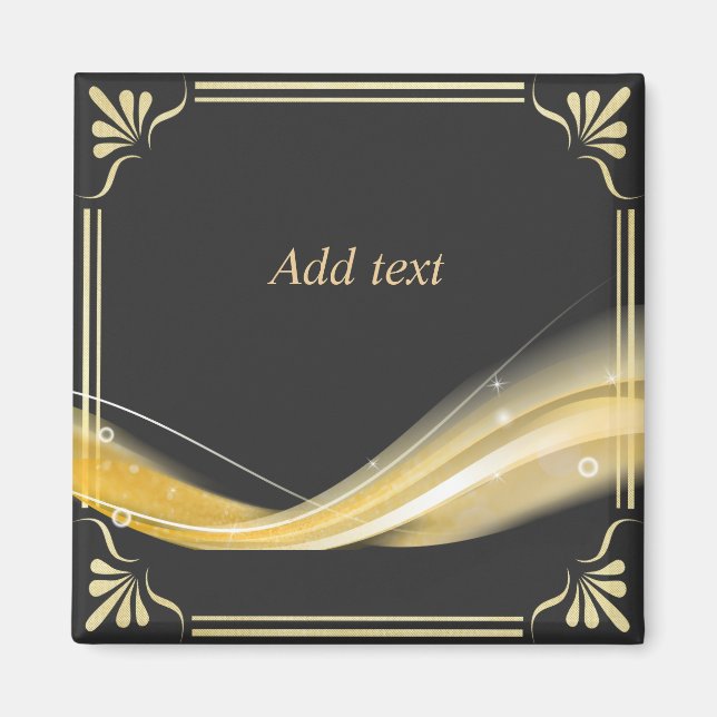 Ornate guld och Black Design Template. Magnet (Framsidan)