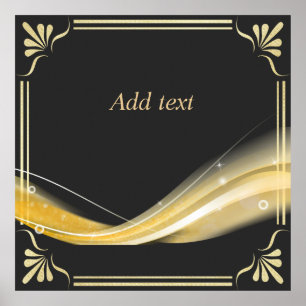 Ornate guld och Black Design Template. Poster