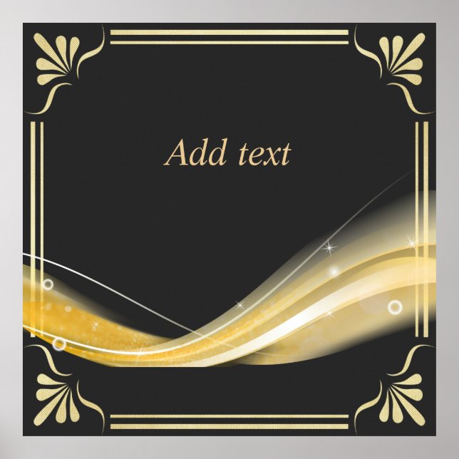 Ornate guld och Black Design Template. Poster (Framsidan)
