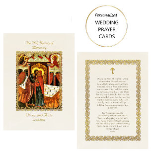 Ornate Guld ortodox Bröllop Prayer Card Placeringskort