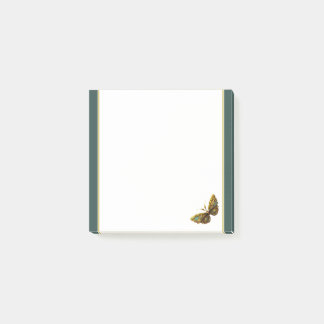 Ornate Guld & Teal Butterfly 3"x3" Post it Notes Post-it Block