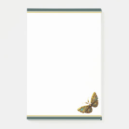 Ornate Guld & Teal Butterfly 4"x6" Post-it Block