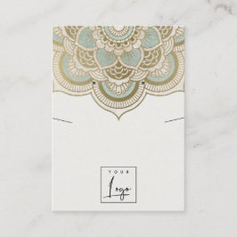 Ornate Guld Teal Mandala Necklace Visning Visitkort