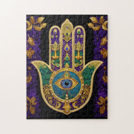 Ornate Guld Tredje Öga Hamsa Pussel
