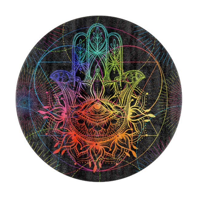 Ornate hamsa: handdragen nära mönster. (Framsidan)