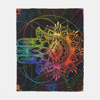 Ornate hamsa: handdragen nära mönster. fleecefilt