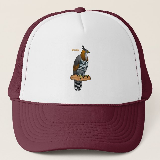 Ornate hawk eagle-tecknad illustration keps (Framsida)