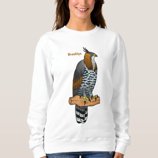 Ornate hawk eagle-tecknad illustration t shirt (Framsida)
