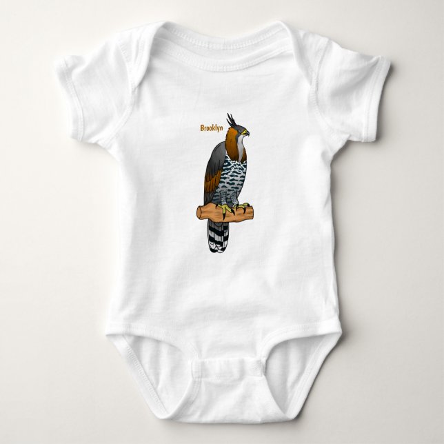 Ornate hawk eagle-tecknad illustration t shirt (Framsida)