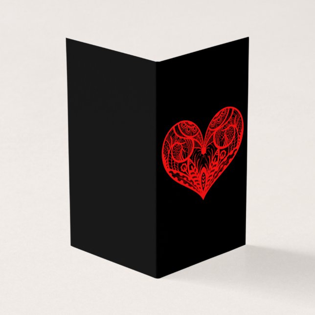 Ornate Heart Platonic Valentine Notecard 25pk Kort (Utsida)
