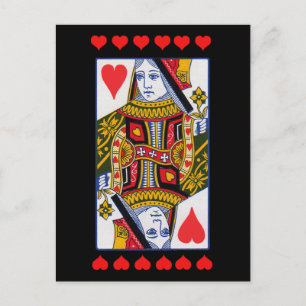 Ornate Heart Queen spelar kort ljusröda hjärtan