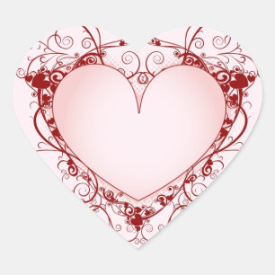 Ornate Heart - Sticker Hjärtformat Klistermärke
