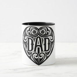 Ornate Heart Tattoo Stil Pappa Mugg