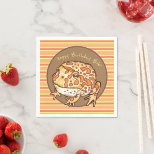 Ornate Horned Frog Hoppy Birthday Personlig Pappersservett