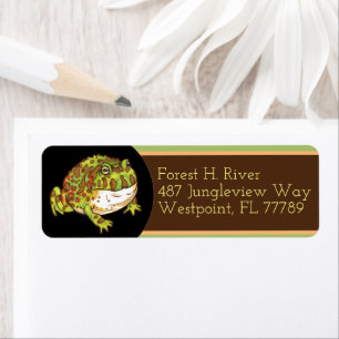 Ornate Horned Frog Returadress Etikett