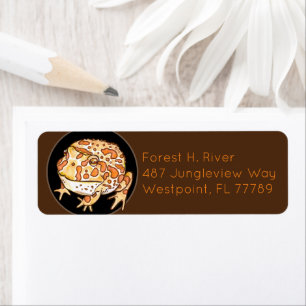 Ornate Horned Frog Returadress Etikett