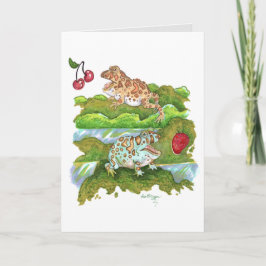 Ornate Horned Frogs Chasing Fruit Kort