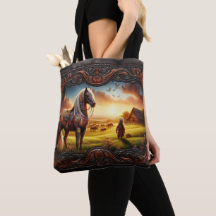 Ornate Horse at Sunset Tygkasse